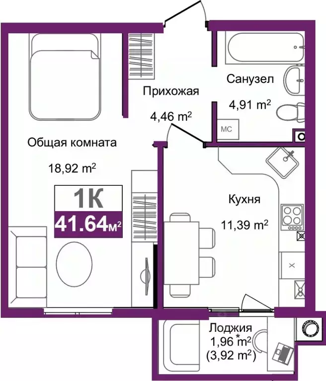 1-к кв. Крым, Симферополь Город Мира жилой комплекс (41.74 м) - Фото 0