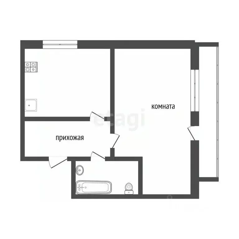 1-к кв. Севастополь просп. Генерала Острякова, 99 (31.5 м) - Фото 1