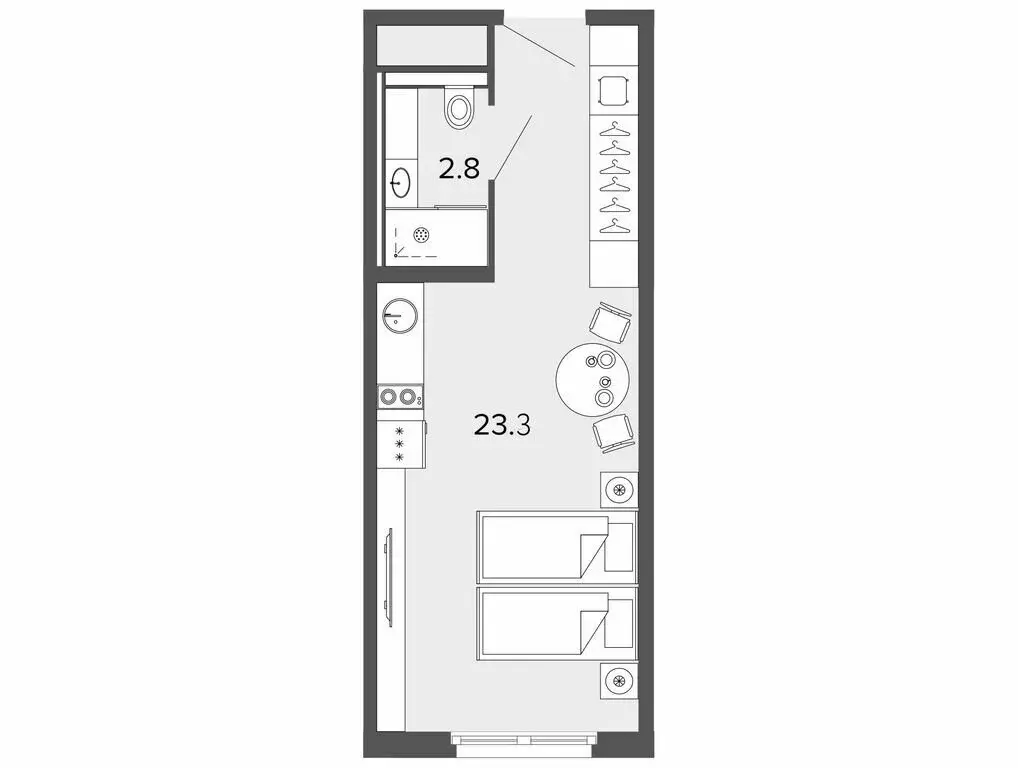 Квартира-студия: Санкт-Петербург, Заозёрная улица, 3к3с2 (26.1 м) - Фото 2