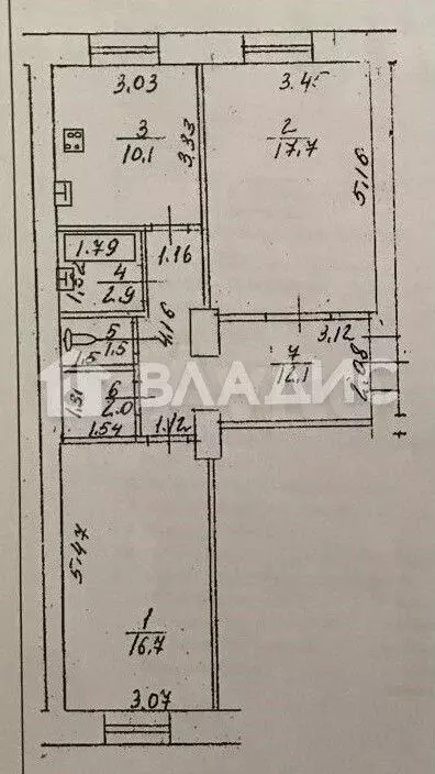 2-к. квартира, 63 м, 2/4 эт. - Фото 0