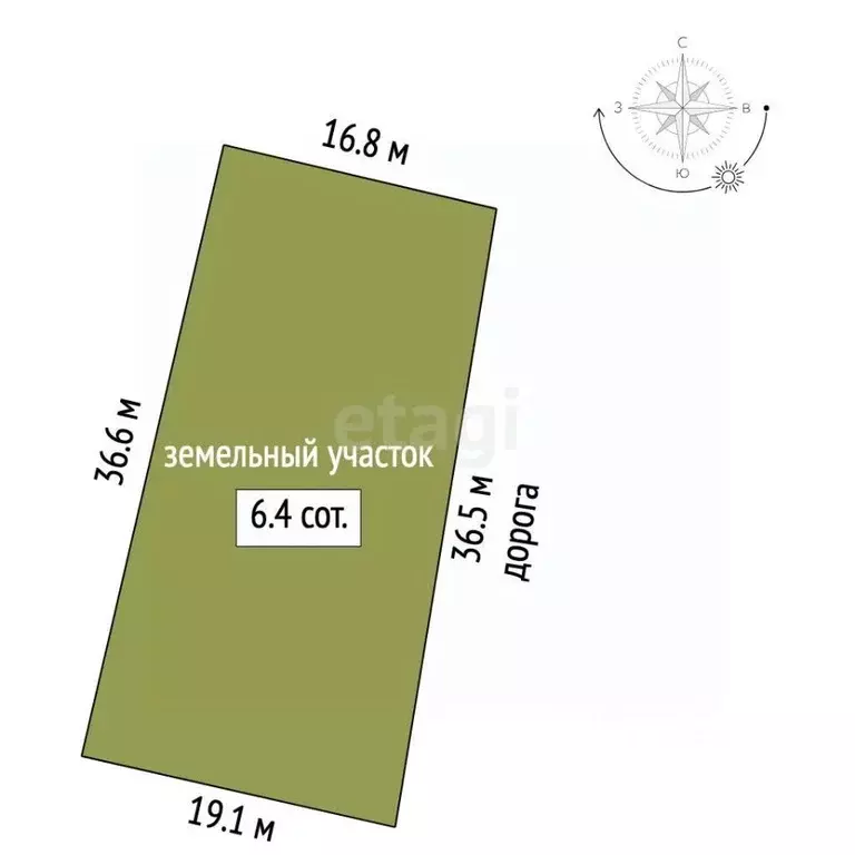 Участок в Крым, Симферопольский район, с. Доброе ул. Яблоневая (6.4 ... - Фото 2