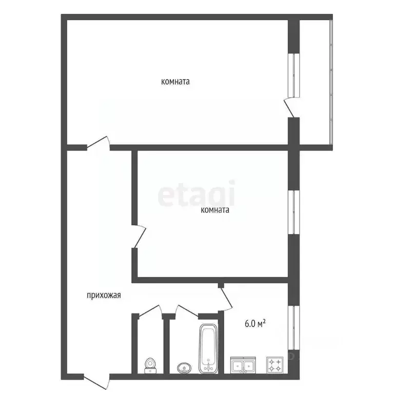 2-к кв. Саратовская область, Балашов Юбилейная ул., 1 (40.1 м) - Фото 1