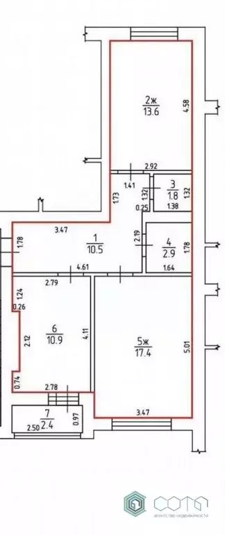 2-к кв. Калининградская область, Гурьевск Строительная ул., 10 (59.5 ... - Фото 1