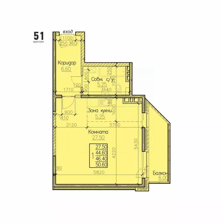 1-к кв. Иркутская область, Иркутск ул. Освобождения, 132 (46.4 м) - Фото 0