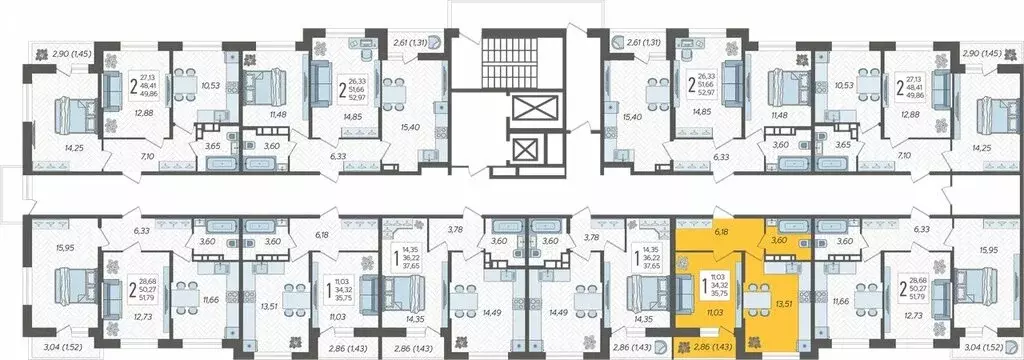 1-комнатная квартира: Краснодар, жилой комплекс Смородина (35.75 м) - Фото 1