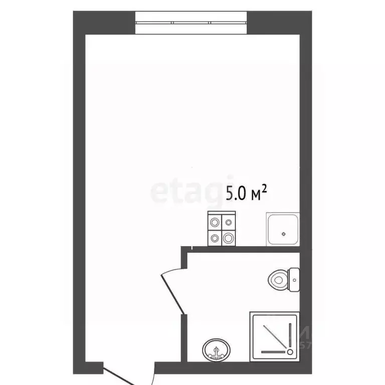 Студия Краснодарский край, Анапа Владимирская ул., 55Вк2 (14.1 м) - Фото 2