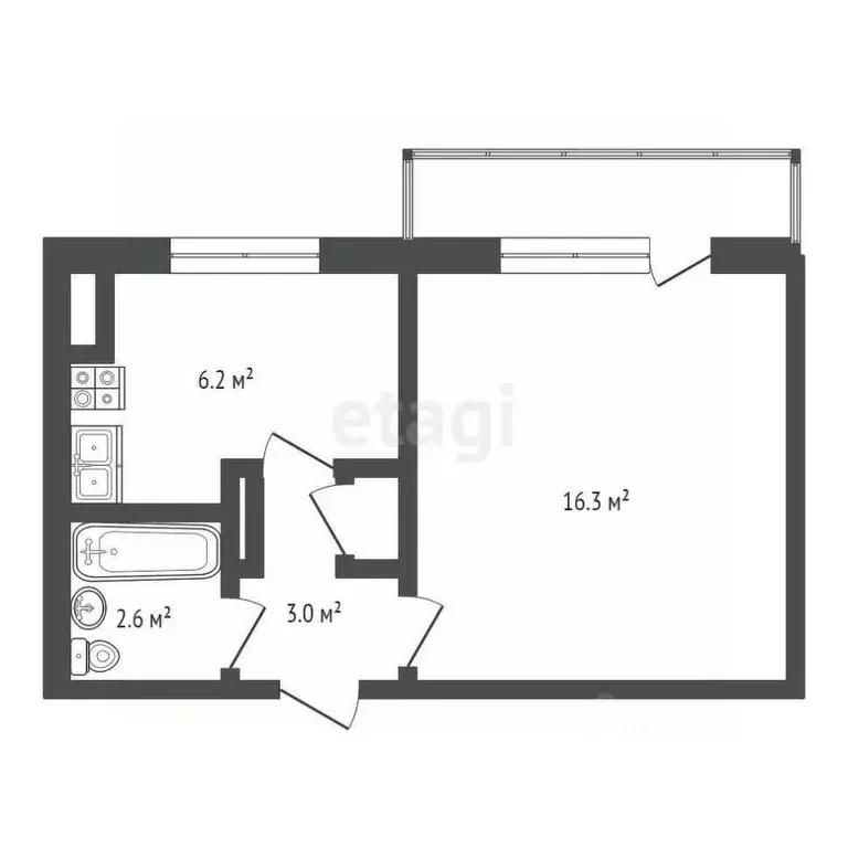 1-к кв. Крым, Армянск Имени Генерала Корявко мкр, 16 (29.3 м) - Фото 1