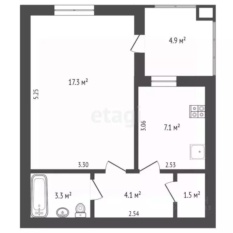 1-к кв. Крым, Евпатория просп. Победы, 47 (34.3 м) - Фото 2