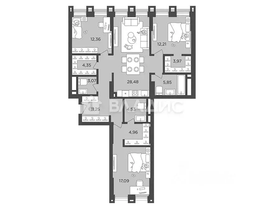 3-к кв. Москва Шмитовский проезд, 39к1 (108.0 м) - Фото 2