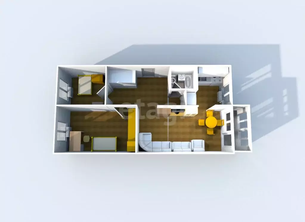 3-к кв. Сахалинская область, Южно-Сахалинск ул. Ленина, 184А (62.0 м) - Фото 2