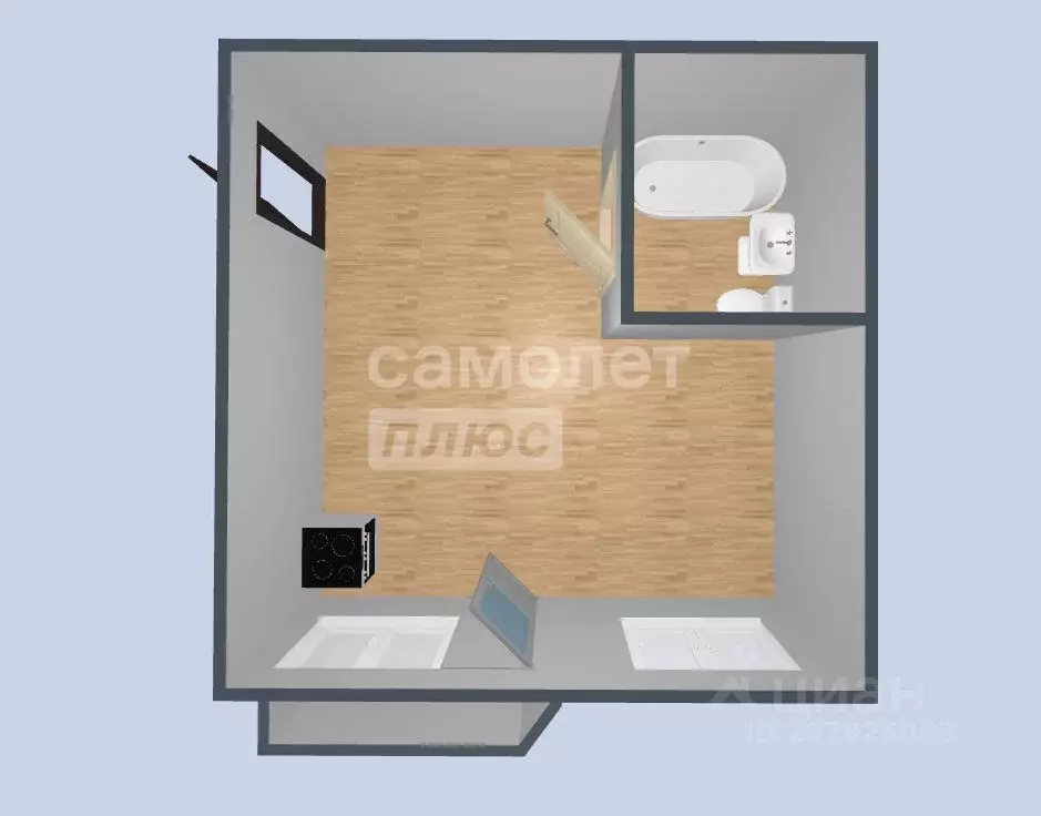 1-к кв. Адыгея, Тахтамукайский район, Яблоновский пгт ул. Гагарина, ... - Фото 2