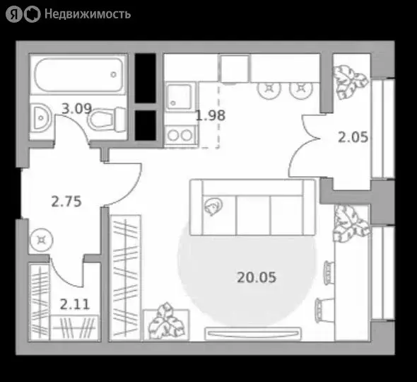 1-комнатная квартира: Балашиха, Трубецкая улица, 8 (35 м) - Фото 1