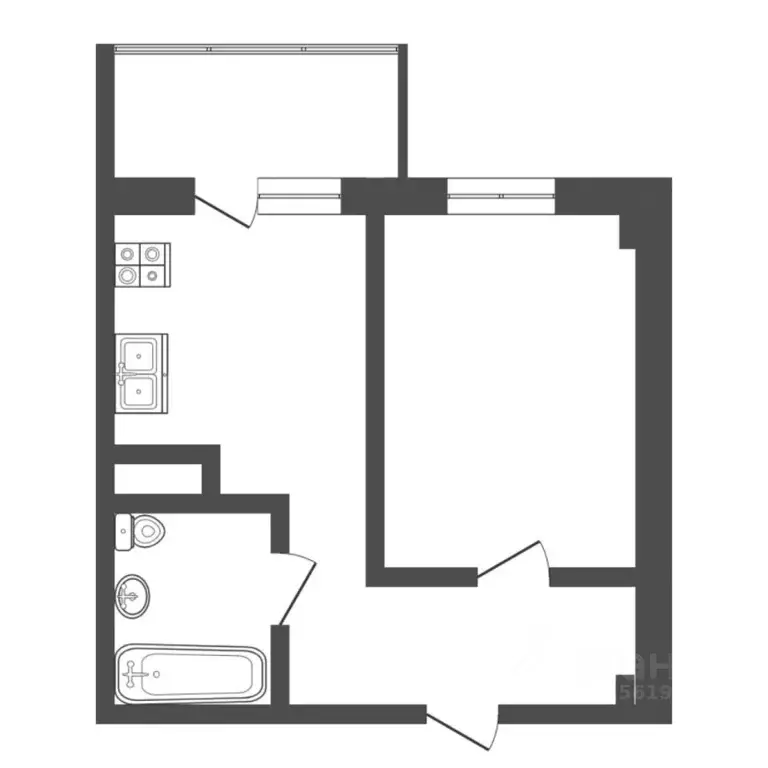 1-к кв. Тюменская область, Тюмень ул. Парада Победы, 7 (32.4 м) - Фото 2