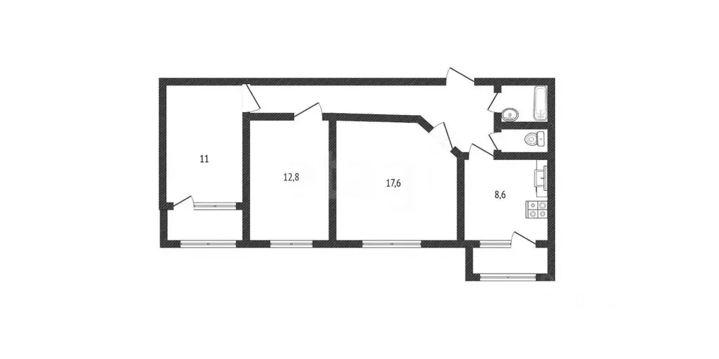 3-к кв. Белгородская область, Белгород Садовая ул., 118б (65.3 м) - Фото 1