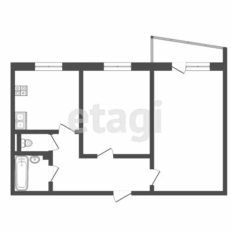 2-комнатная квартира: Тюмень, Широтная улица, 61 (50.3 м) - Фото 1