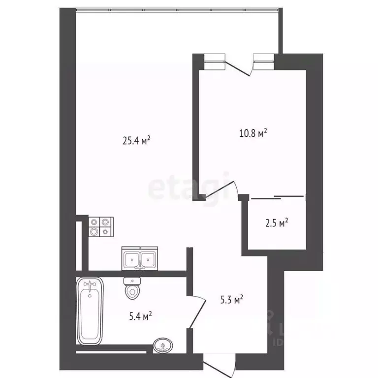 1-к кв. Самарская область, Самара ул. Маяковского, 44 (44.0 м) - Фото 2