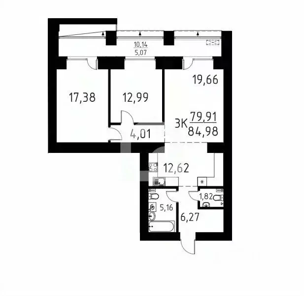 3-к кв. Томская область, Томский район, д. Кисловка, Левобережный мкр ... - Фото 0