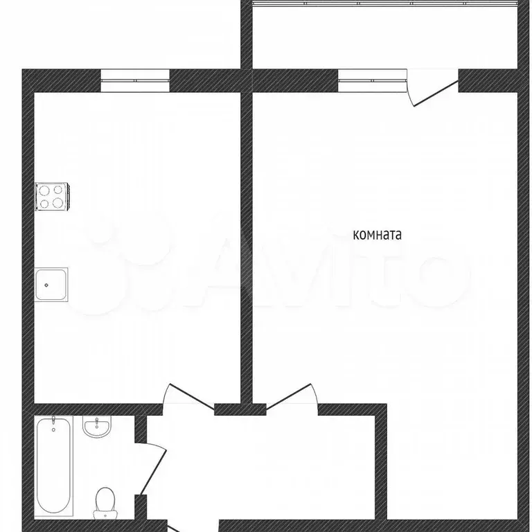 1-к. квартира, 31,4 м, 5/5 эт. - Фото 0