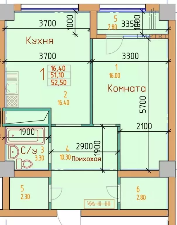 1-к кв. Чеченская республика, Грозный просп. В.В. Путина, 3 (51.0 м) - Фото 0