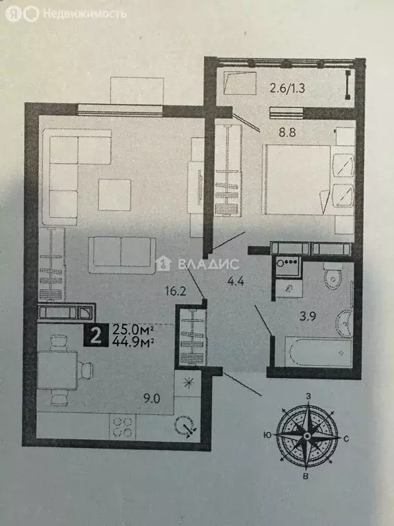 2-комнатная квартира: Пенза, улица Шмидта, 3 (45 м) - Фото 0