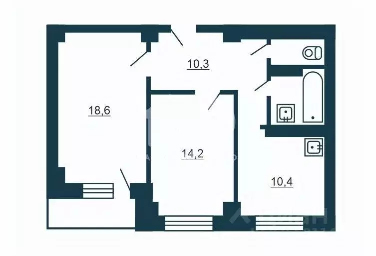2-к кв. Новосибирская область, Новосибирск Троллейная ул., 22 (44.0 м) - Фото 2