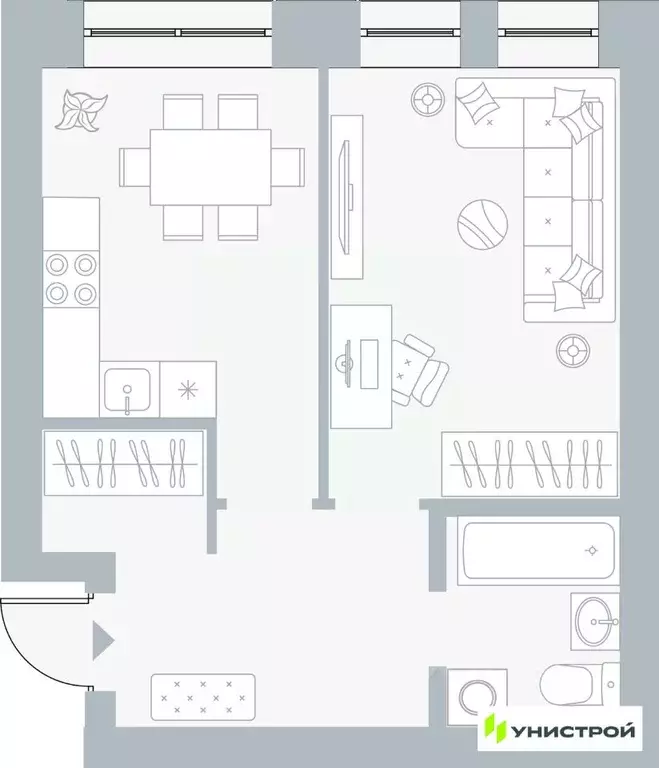 1-к кв. Пермский край, Пермь Рионская ул., 4А (38.34 м) - Фото 1