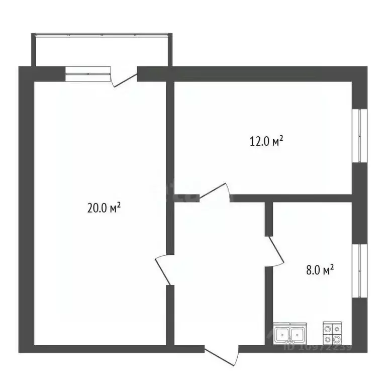 2-к кв. Башкортостан, Стерлитамакский район, Октябрьский сельсовет, д. ... - Фото 2