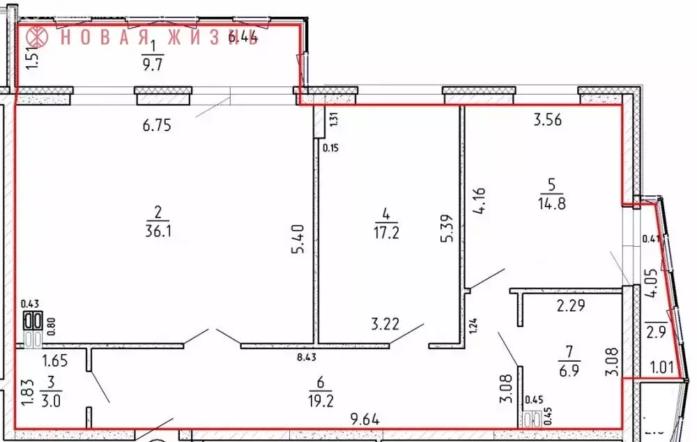 3-комнатная квартира: Самара, 4-й проезд, 8А (97 м) - Фото 1