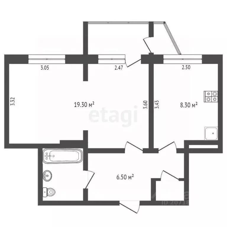 1-к кв. Камчатский край, Петропавловск-Камчатский ул. Дзержинского, 2А ... - Фото 2