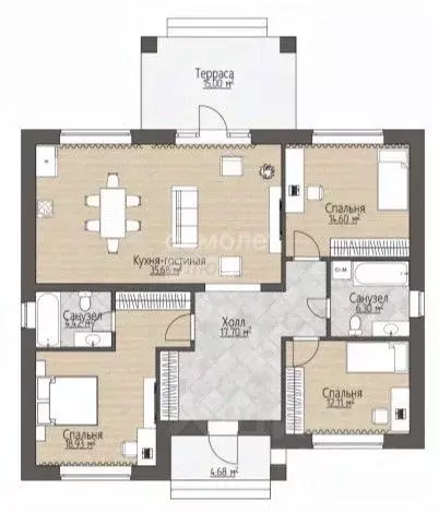 Дом в Марий Эл, Медведевский район, Руэмское с/пос, д. Нолька ул. ... - Фото 2