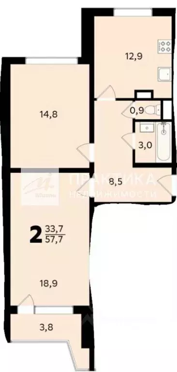 2-к кв. Москва Изумрудная ул., 9 (57.7 м) - Фото 2
