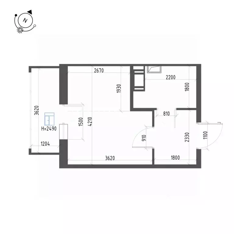 Студия Санкт-Петербург пос. Шушары, ул. Чудовская, 14к1 (23.3 м) - Фото 1