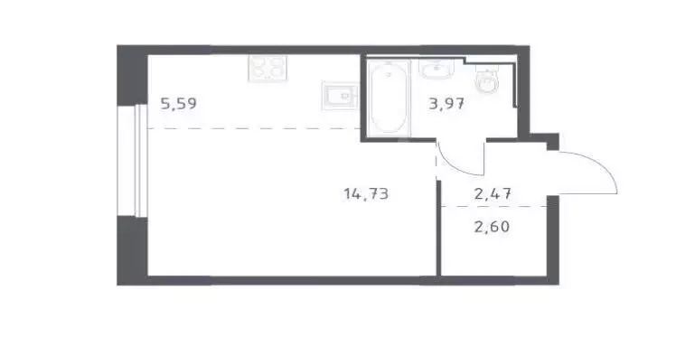 1-комнатная квартира: Казань, улица Салиха Батыева, 15 (35.4 м) - Фото 1