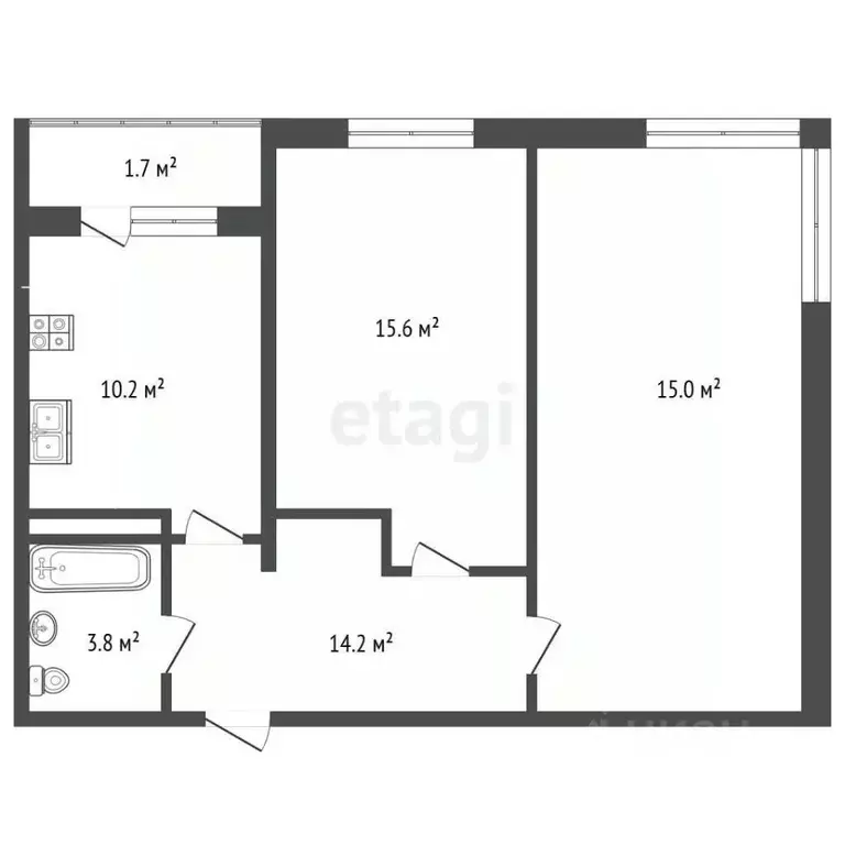 2-к кв. Москва бул. Скандинавский, 6 (59.0 м) - Фото 2