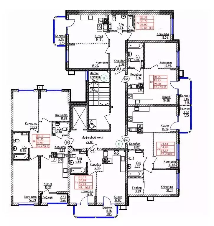 3-к кв. Калининградская область, Калининград ул. Дубовая Аллея (74.99 ... - Фото 1