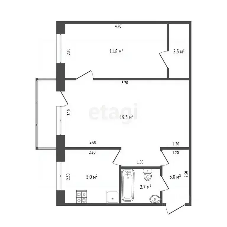 2-к кв. Кемеровская область, Ленинск-Кузнецкий муниципальный округ, ... - Фото 1