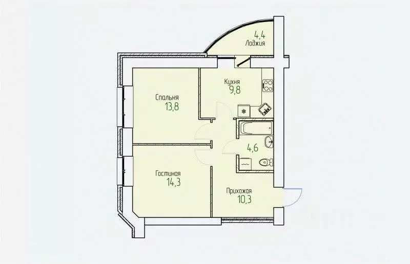 2-к кв. Кировская область, Киров Мурашинский проезд, 7 (55.0 м) - Фото 0