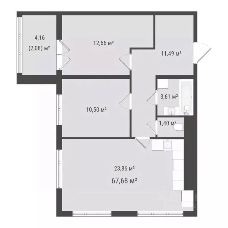 2-к кв. Сахалинская область, Южно-Сахалинск ул. Ленина (65.6 м) - Фото 0