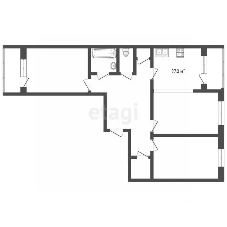 3-к кв. Самарская область, Самара просп. Кирова, 322Ак6 (93.7 м) - Фото 2