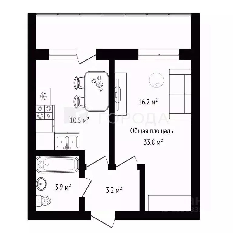 1-к кв. Новосибирская область, Новосибирск ул. Николая Островского, ... - Фото 2