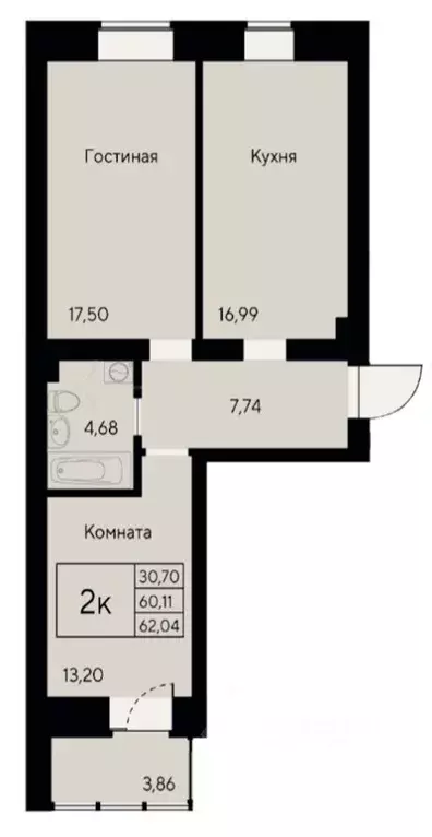 2-к кв. Красноярский край, Красноярск ул. Елены Стасовой, 80 (62.04 м) - Фото 0