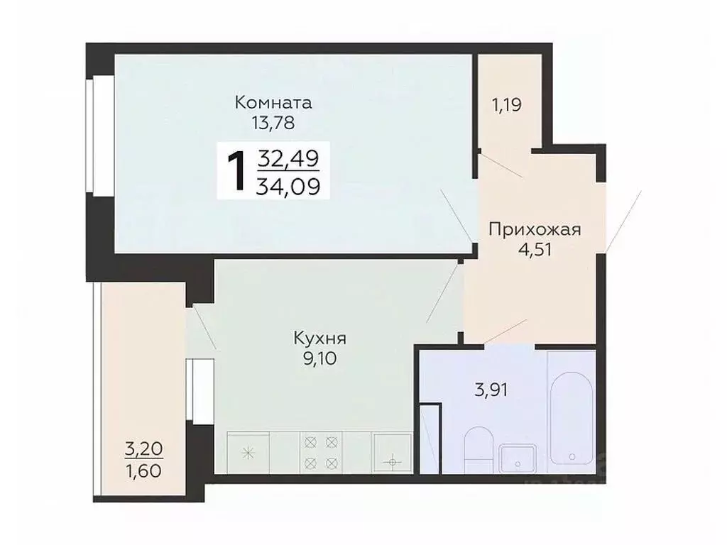 1-к кв. Воронежская область, Воронеж Шилово мкр, Авиапарк жилой ... - Фото 1