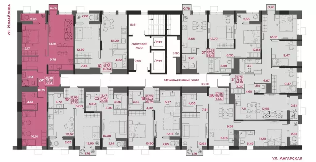 2-к кв. Пензенская область, Пенза Форт жилой комплекс (71.14 м) - Фото 2