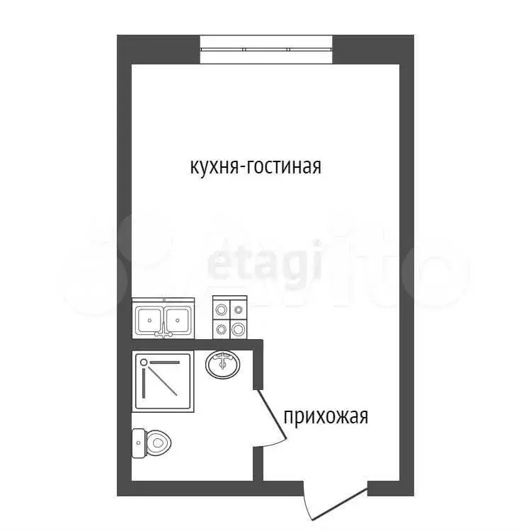 Квартира-студия, 23 м, 1/5 эт. - Фото 0