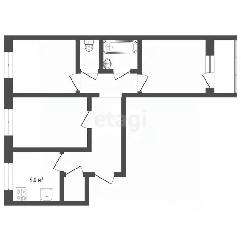 3-к кв. Тюменская область, Тюмень ул. Мельникайте, 130 (65.1 м) - Фото 1