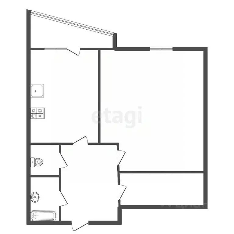 1-к кв. Калужская область, Обнинск Пионерский проезд, 21 (35.7 м) - Фото 2