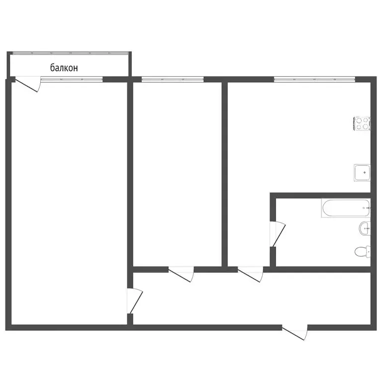 2-комнатная квартира: Воронеж, улица Берёзовая Роща, 10 (42.8 м) - Фото 1