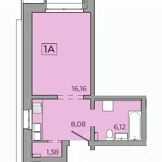 1-к кв. Иркутская область, Иркутск Байкальская ул., 89 (46.4 м) - Фото 0