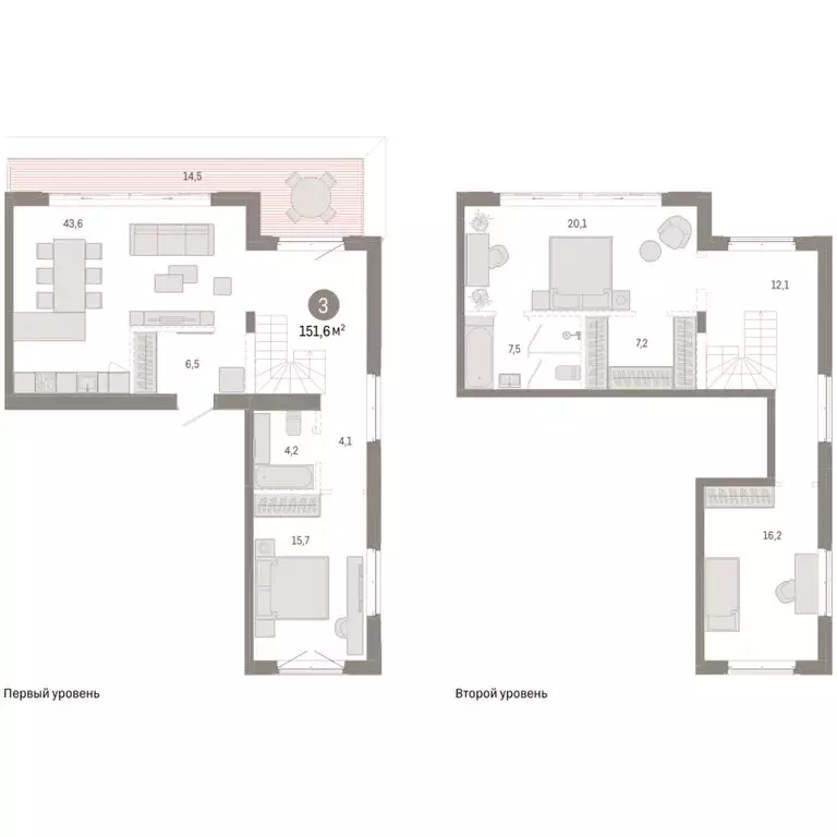 3-комнатная квартира: Тюмень, жилой комплекс На Минской (151.58 м) - Фото 1