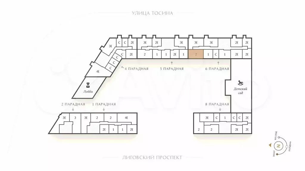 2-к. квартира, 57,8 м, 11/14 эт. - Фото 1